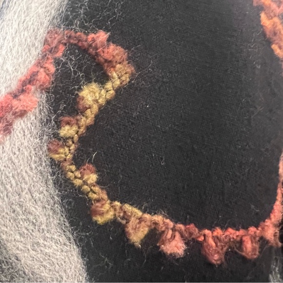 BELLA BLUE Abstract Embroidered Wool Blend Statement Coat - Picture 8 of 16